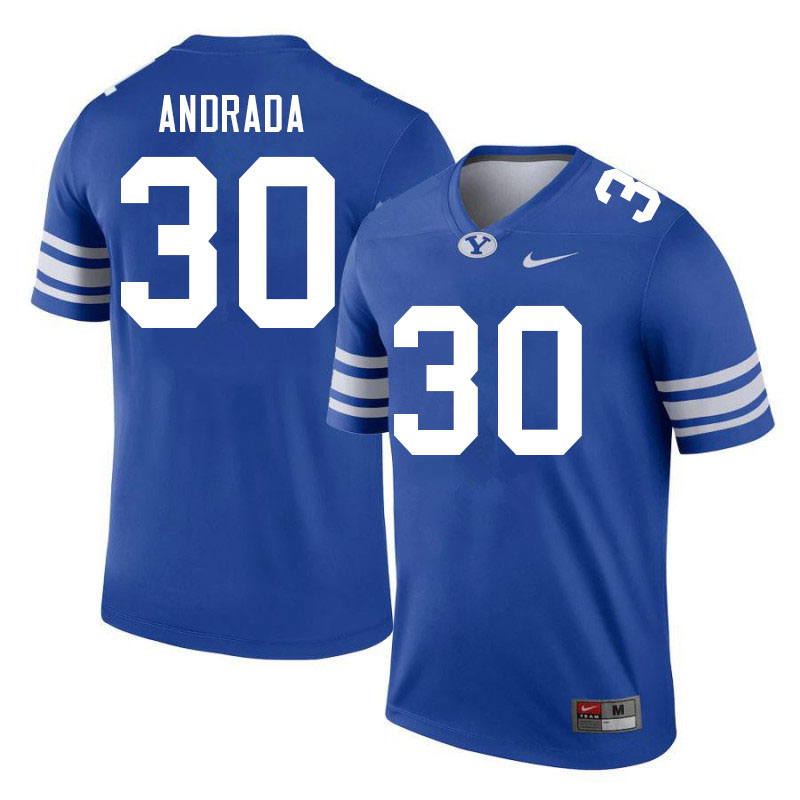 Men #30 Luc Andrada BYU Cougars College Football Jerseys Sale-Royal